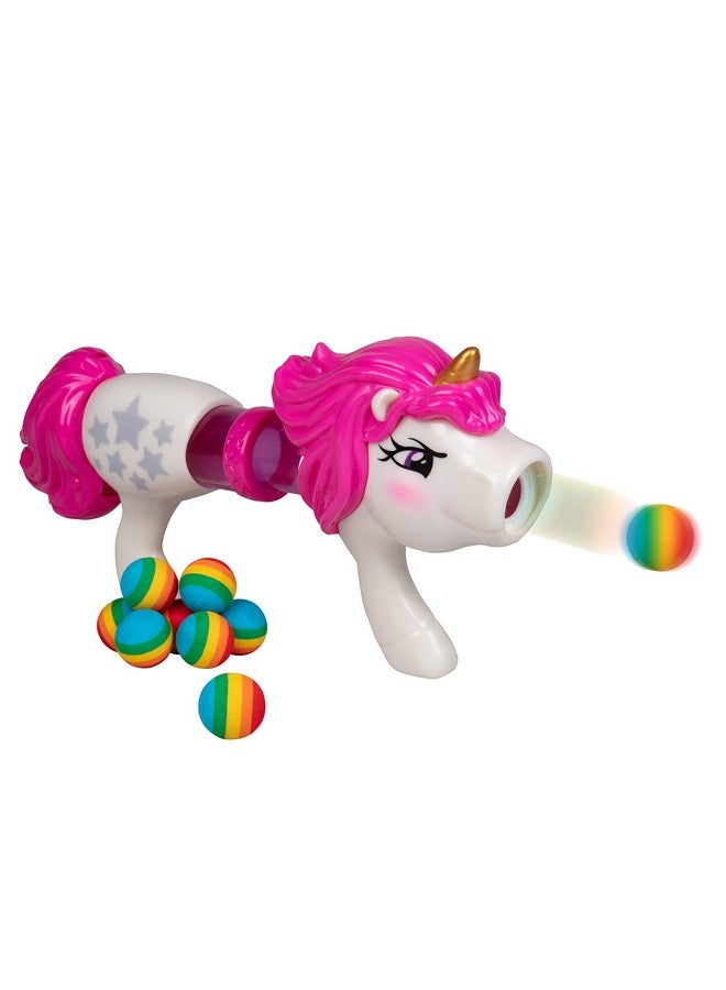 Unicorn Power Popper Foam Blaster Toy Rapid Fire Rainbow Ball Shooter Blasts Up To 8 Foam Balls Indoor Or Outdoor Play 4+