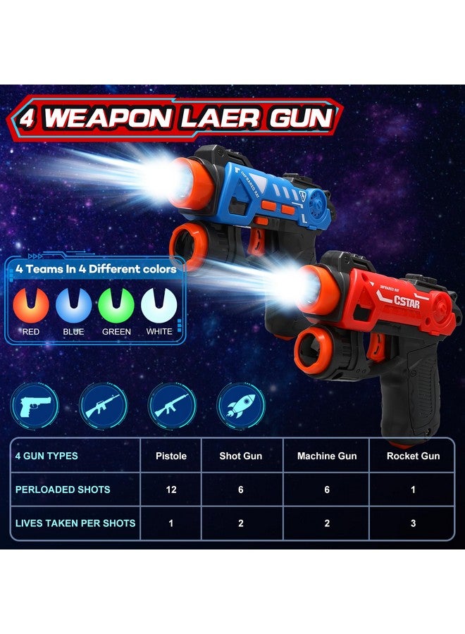 Infrared Laser Tag Set With Projector 2 Player Infrared Mini Laser Tag Guns For Kids Boys 3+ Indoor/Outdoor Exciting Game Perfect Family Activity Toy For Kids Age 4 5 6 7 Boys Girls Gift