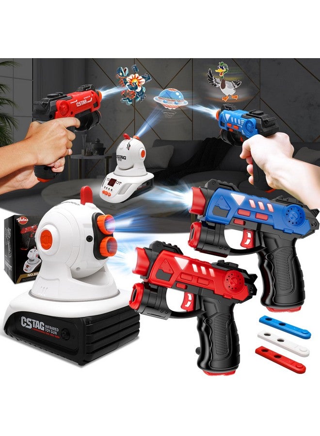 Infrared Laser Tag Set With Projector 2 Player Infrared Mini Laser Tag Guns For Kids Boys 3+ Indoor/Outdoor Exciting Game Perfect Family Activity Toy For Kids Age 4 5 6 7 Boys Girls Gift