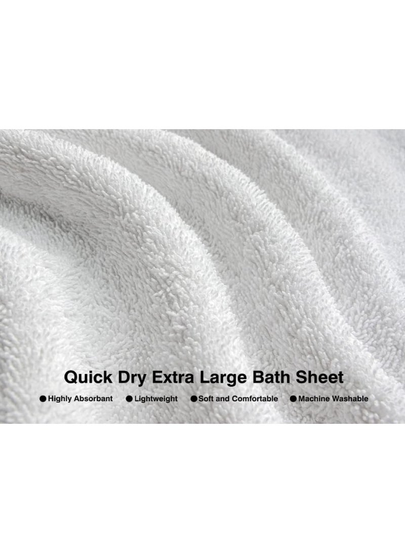 Bath Towels (70x140 cm) Pack of 2, 100% Egyptian Cotton Premium Quality 600 GSM, Super Soft & High Absorbent Towels, (White)