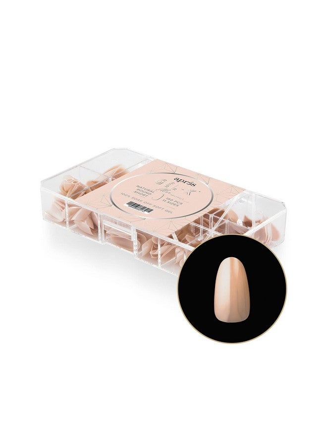 Apres Nail Neutrals Gelx Mia Natural Coffin Short & Alex Natural Round Short Box Of Tips Bundle Includes 300 Gelx Tips Premium Quality 11 Sizes 009