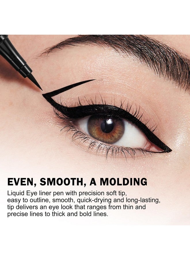 3 In 1 Eye Makeup Set With Liquid Eyeliner Pen Microblading Eyebrow Pencil And Volume Mascara For Eyelashes Quickdry Waterproof Formula Long Lasting Smudgeproof All Day Natural Eye Look