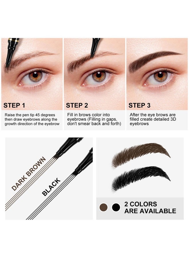 3 In 1 Eye Makeup Set With Liquid Eyeliner Pen Microblading Eyebrow Pencil And Volume Mascara For Eyelashes Quickdry Waterproof Formula Long Lasting Smudgeproof All Day Natural Eye Look