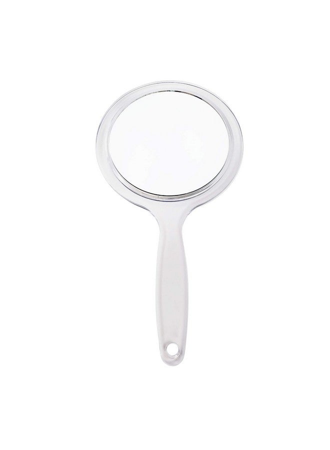 Round Hand Held Magnifying Makeup Mirror 10X 1X Clear Acrylic Doublesided Mirror With Handle Personal Mirror For Women (Round 5 Inch)