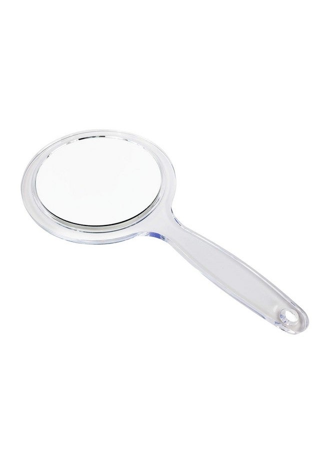 Round Hand Held Magnifying Makeup Mirror 10X 1X Clear Acrylic Doublesided Mirror With Handle Personal Mirror For Women (Round 5 Inch)
