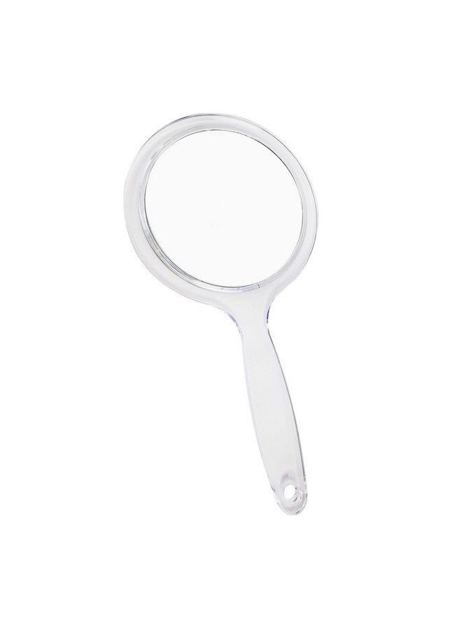 Round Hand Held Magnifying Makeup Mirror 10X 1X Clear Acrylic Doublesided Mirror With Handle Personal Mirror For Women (Round 5 Inch)