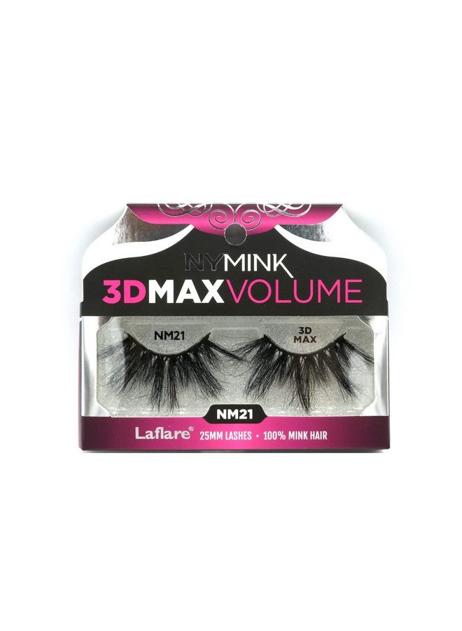 3D Ny Max Volume Eyelashes 2025Mm Long Dramatic Styles 100% Real Mink Hair Lashes Luxury Makeup Natural Light Trendy Variety Reusable Multi Layered Unharmfully Sourced Lashes (Nm21)