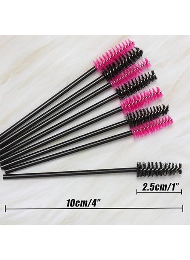 100Pcs Disposable Lash Spooliesmascara Wands Brush For Eyelash Extensions And Eyebrow Brush With Containerblack