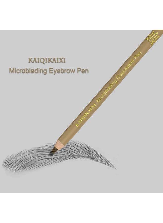 Microblading Eyebrow Pen (Pack Of 10) Disposable Pen For Brows Sterilized Blade Manual Eyebrow Pens Sterilized Blade Tools For Eyebrow (5F18+U18 Sharp) (Multicolor)