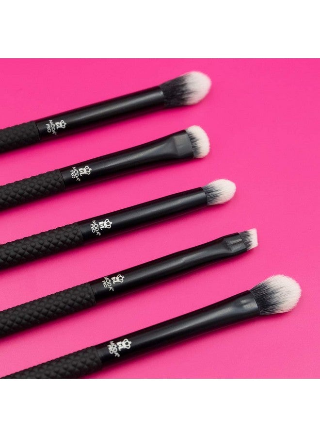 Pro 5Pc Deluxe Eye Makeup Brush Kit Includes Shader Crease Detail Smudger And Liner Brushes (Black)