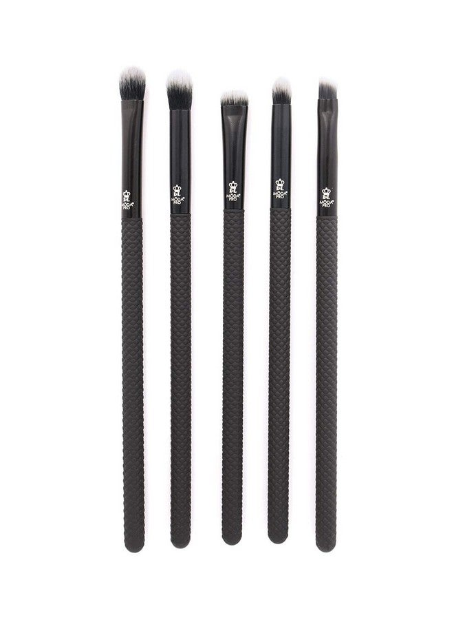 Pro 5Pc Deluxe Eye Makeup Brush Kit Includes Shader Crease Detail Smudger And Liner Brushes (Black)