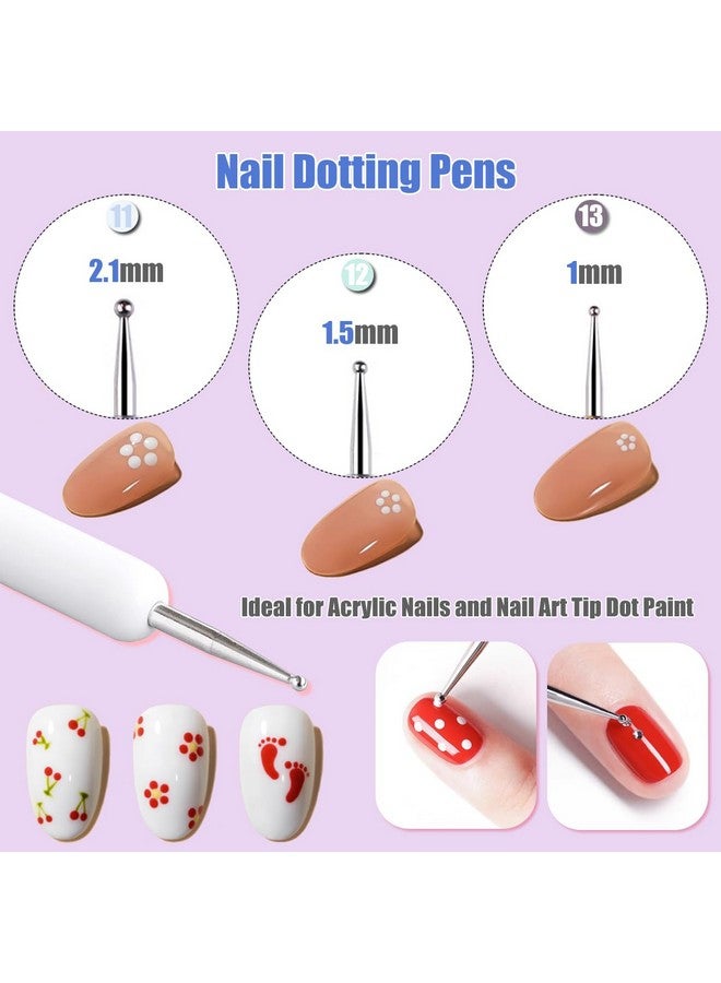 10Pcs Nail Art Brushes Nail Gel Polish Painting Brush Drawing Pen Nail Liner Brush And Nail Dotting Pen For Gel Polish Diy Manicure Salon At Home