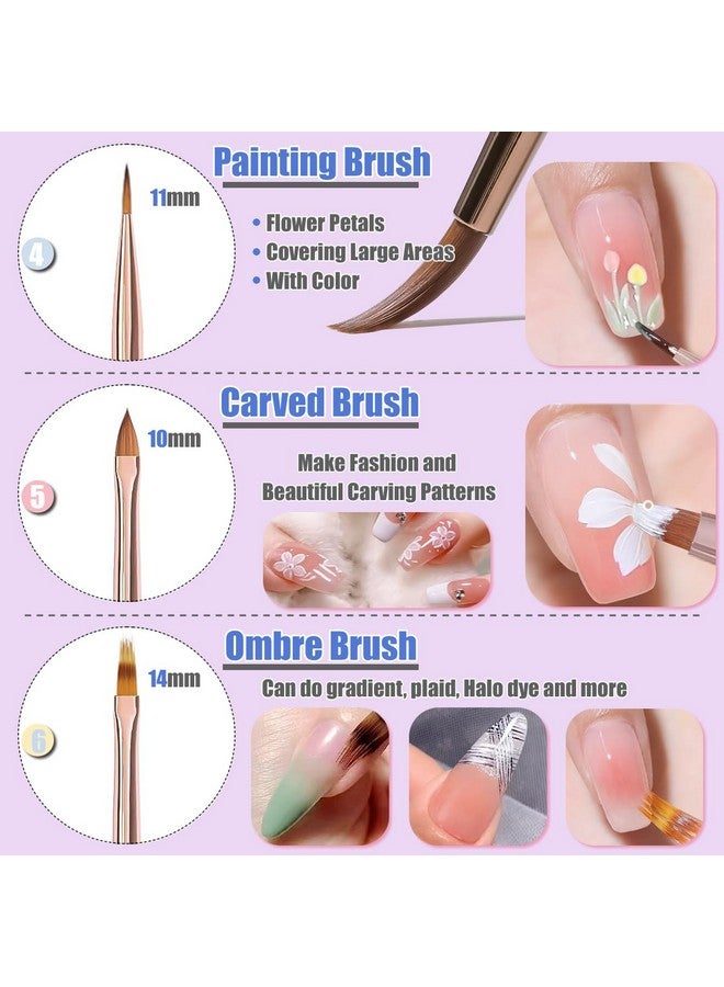 10Pcs Nail Art Brushes Nail Gel Polish Painting Brush Drawing Pen Nail Liner Brush And Nail Dotting Pen For Gel Polish Diy Manicure Salon At Home