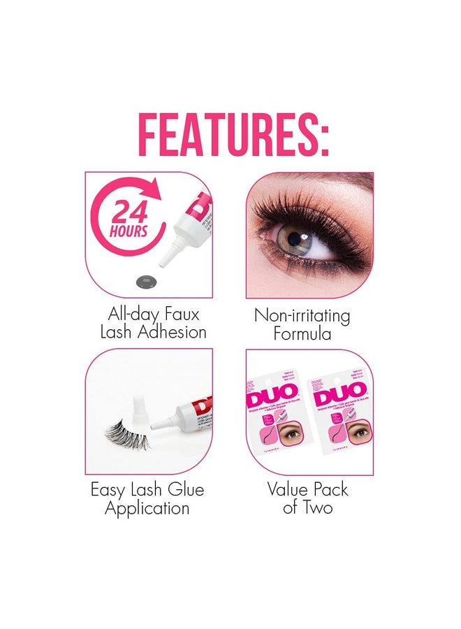 Strip Eyelash Adhesive For Strip Lashes Dark Tone 0.25 Oz 2Packs