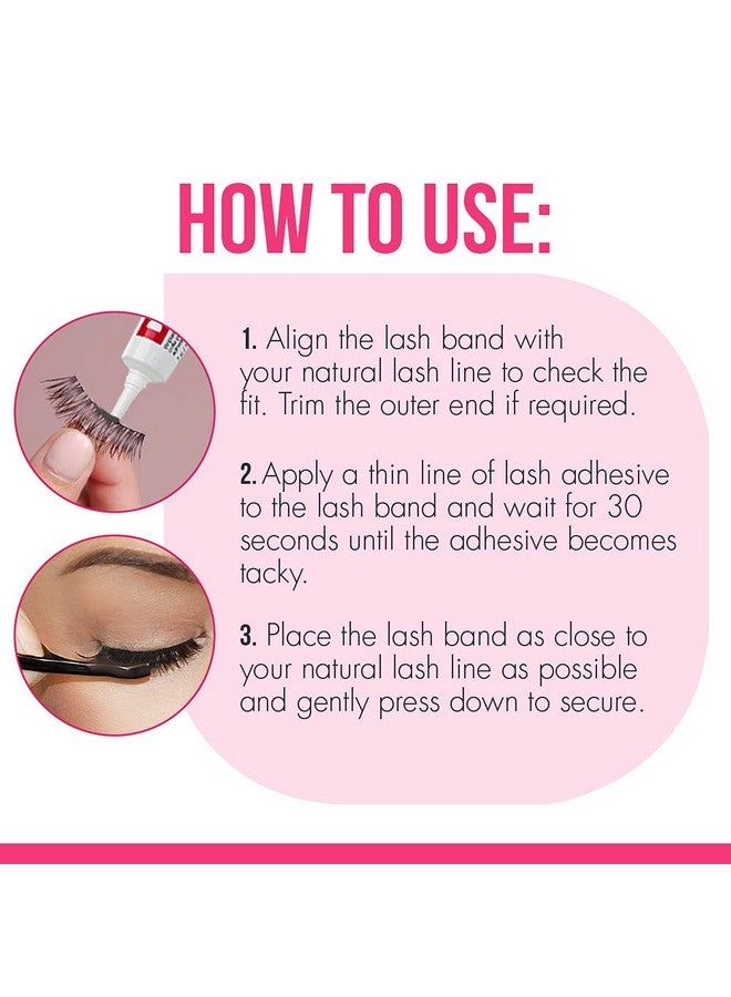 Strip Eyelash Adhesive For Strip Lashes Dark Tone 0.25 Oz 2Packs