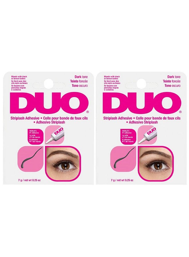 Strip Eyelash Adhesive For Strip Lashes Dark Tone 0.25 Oz 2Packs