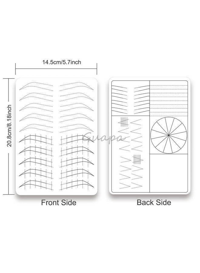 3 Pcs Thicken Two Sides Microblading Practice Silicon Skin Perfect For Permanent Makeup And Microblading Nano Brows Ombre Brow Practice (White Skinblack Printing)