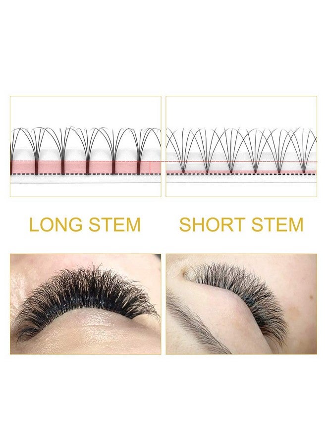 Premade Fans Eyelash Extensions 3D 4D 5D 6D Long Stem Premade Volume Eyelash Extensions 9 To 20 Volume Lash Extensions .07 .10 Premade Volume Fans C D Pre Made Lash(5Dd0.1014 Mm)