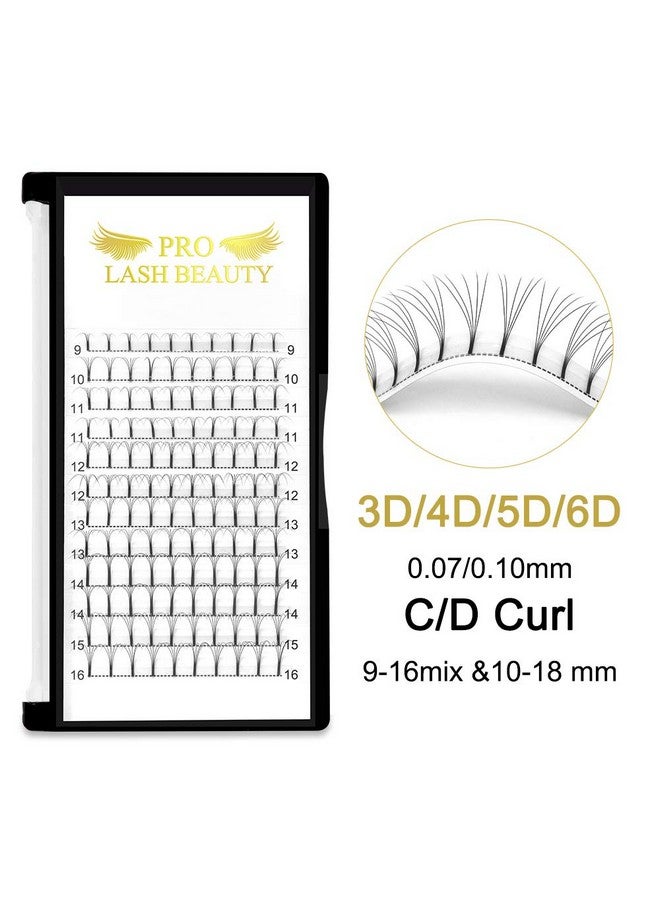 Premade Fans Eyelash Extensions 3D 4D 5D 6D Long Stem Premade Volume Eyelash Extensions 9 To 20 Volume Lash Extensions .07 .10 Premade Volume Fans C D Pre Made Lash(5Dd0.1014 Mm)