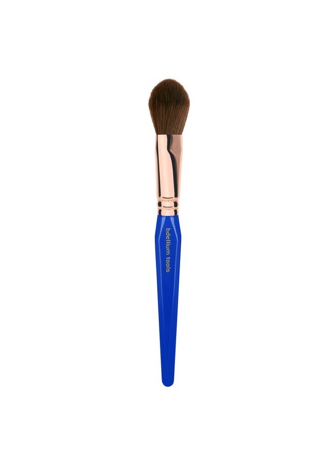 Professional Makeup Brush Golden Triangle 960 Precision Blusher With All Vegan And Soft Synthetic Fibers For Applying Blush (Blue 1Pc)