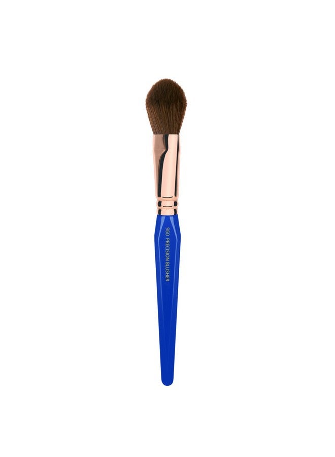 Professional Makeup Brush Golden Triangle 960 Precision Blusher With All Vegan And Soft Synthetic Fibers For Applying Blush (Blue 1Pc)