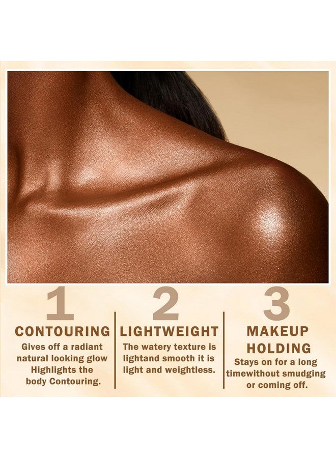 Shimmer Body Luminizer 5 Color Waterproof Smooth Face Body Glow Illuminator Nonsticky Liquid Body Highlight Illuminator For Face & Body & Leg (80 Ml 05 Rose Gold)