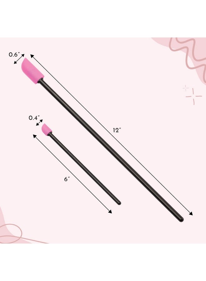 Makeup Spatulas Large And Mini Spatula For Cosmetics And Skin Care 2 Piece Set Black/Pink