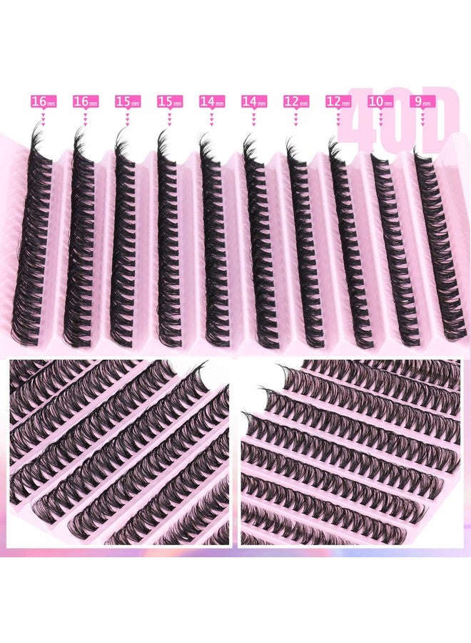 Diy Lash Extension Kit Individual Eyelash Extension Kit 200Pcs Cluster Lashes Kit Eyelash Extension Clusters With Bondseal And Lash Extension Remover Lash Tweezers At Home By Tnfvloneins (Kit40D)