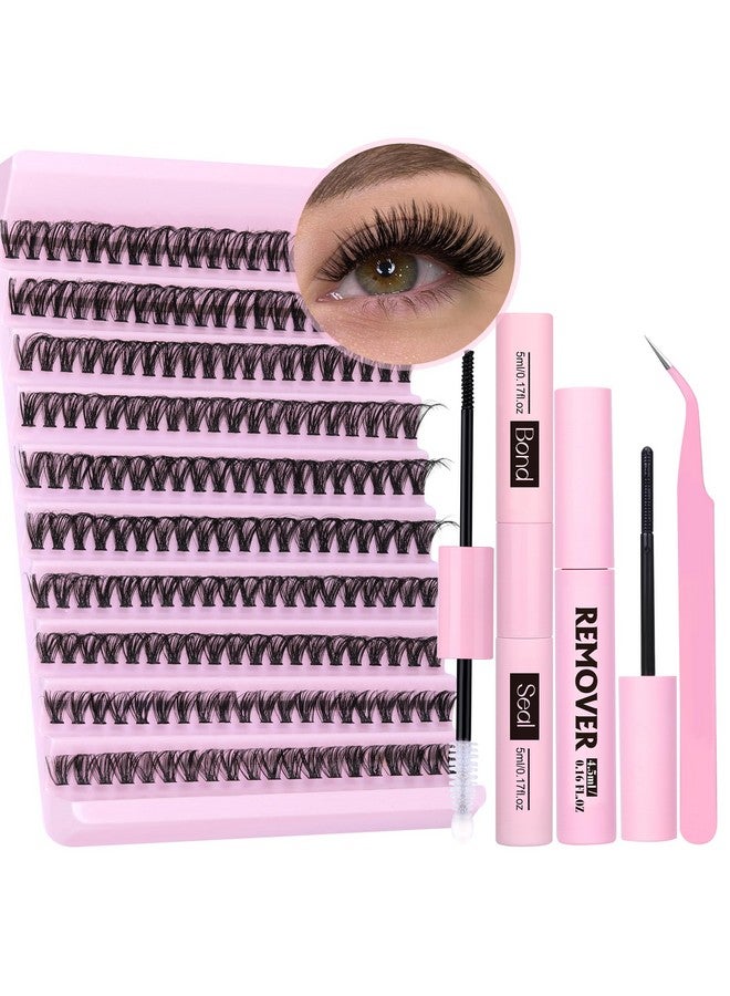 Diy Lash Extension Kit Individual Eyelash Extension Kit 200Pcs Cluster Lashes Kit Eyelash Extension Clusters With Bondseal And Lash Extension Remover Lash Tweezers At Home By Tnfvloneins (Kit40D)