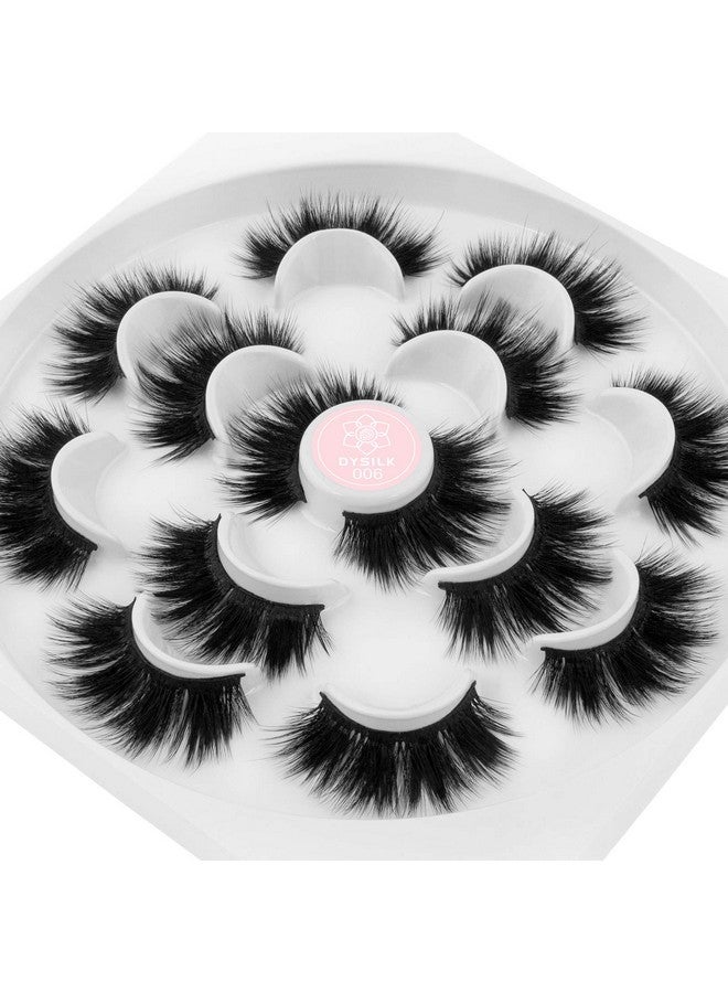 Wispy Lashes Mink Eyelashes Fluffy Eyelashes 7 Pairs 6D Lashes Faux Mink Eyelashes Wispy Lashes Natural Look False Eyelashes Long Lashes Pack Mink Lashes Soft Reusable Eye Lashes 006