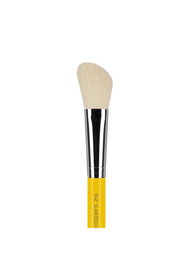 Professional Makeup Brush Studio Series 942 Slanted Contour With Mix Of Soft Synthetic & Natural Fibers For Adding Dimension To The Face (Yellow 1Pc)