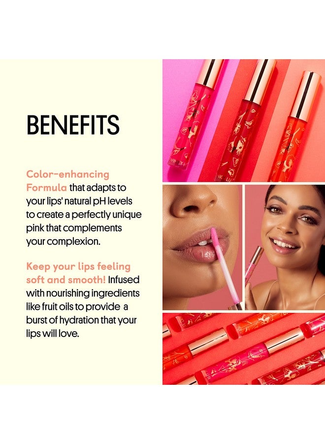 Fruity Gloss Ph Lip Stain Non Sticky Lip Gloss Tinted Lip Oil Lip Lacquer Yummy Fruit Lipgloss Jojoba Oil For Hydration & Shine Grapefruit