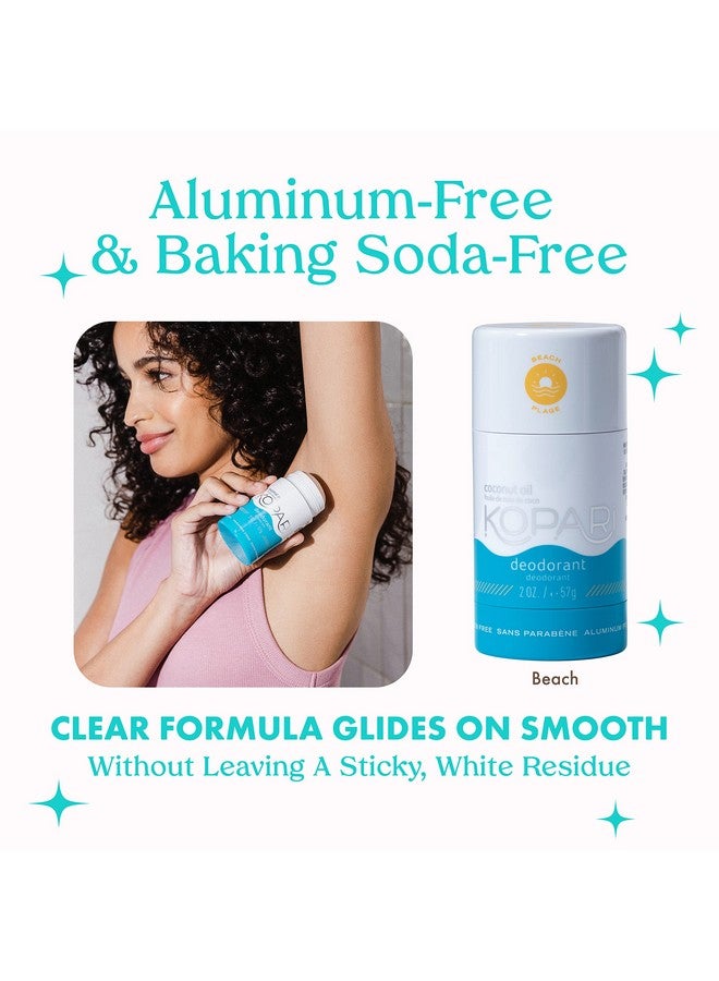 Deodorant For Women With Organic Coconut Oil Aluminum Free Deodorant Non Toxic Deodorant Vegan Gluten Free Paraben Free Deodorant For Men & Women 2.0 Oz Beach