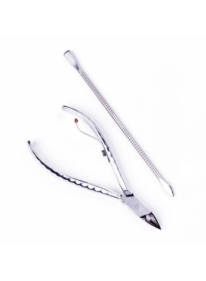 Professional 778E Cuticle Nipper Full Jaw Duplex Pusher Scraper Set Precise Durable Cuts For Nails Hygienic Sterilization Rustresistant