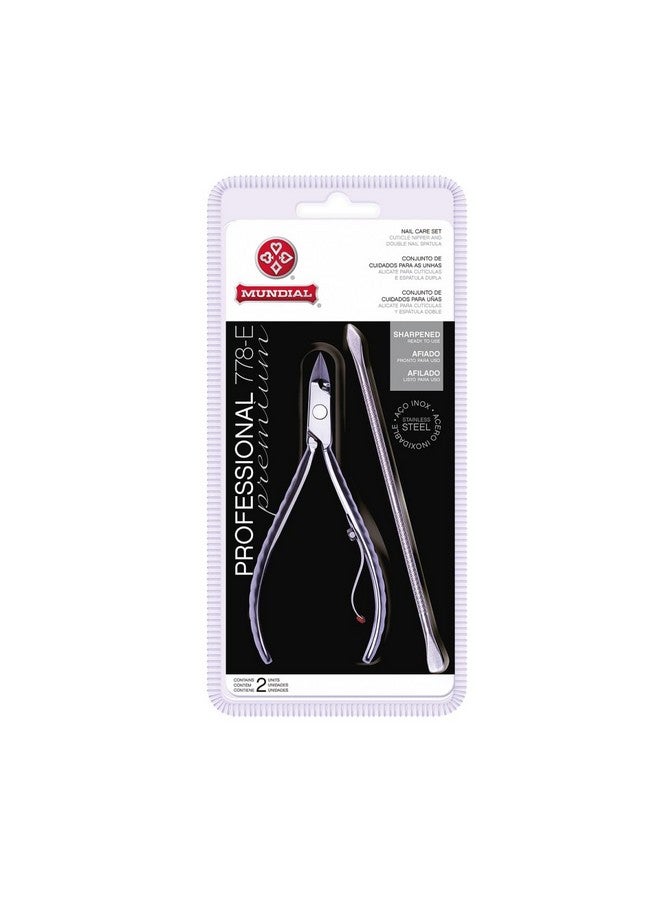 Professional 778E Cuticle Nipper Full Jaw Duplex Pusher Scraper Set Precise Durable Cuts For Nails Hygienic Sterilization Rustresistant