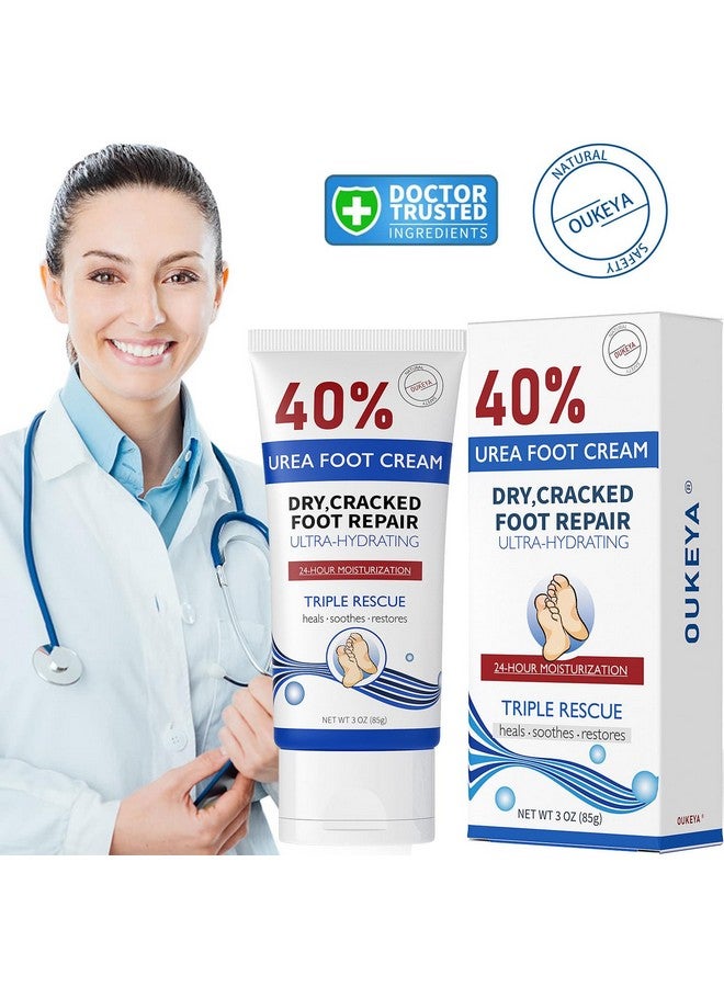 Urea Cream 40 Percent Tube 3 Oz Urea Foot & Hand Cream For Dry Cracked 40 Per Urea Lotion For Feet Maximum Strength