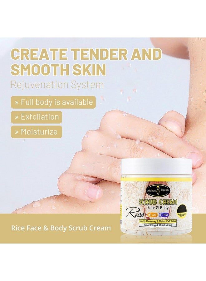 Rice Scrub Face Body Cream Deep Cleaning Detox Exfoliation Smoothing Moisturizing Skin 200Ml / 3.76Fl.Oz
