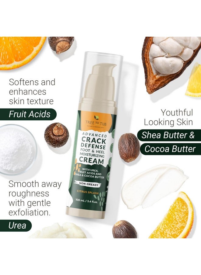 Foot Cream For Dry Cracked Heels And Feet Foot Lotion For Dry Cracked Feet Nongreasy Foot Moisturizer Urea Cream W/Softening Shea Cocoa Butter Citrus Foot Care For Women & Men