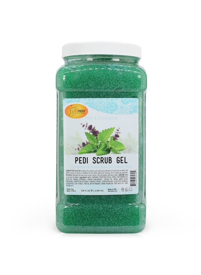 Exfoliating Scrub Pumice Gel Mint And Eucalyptus 128 Oz Manicure Pedicure And Body Exfoliator Infused With Hyaluronic Acid Amino Acids Panthenol And Comfrey Extract