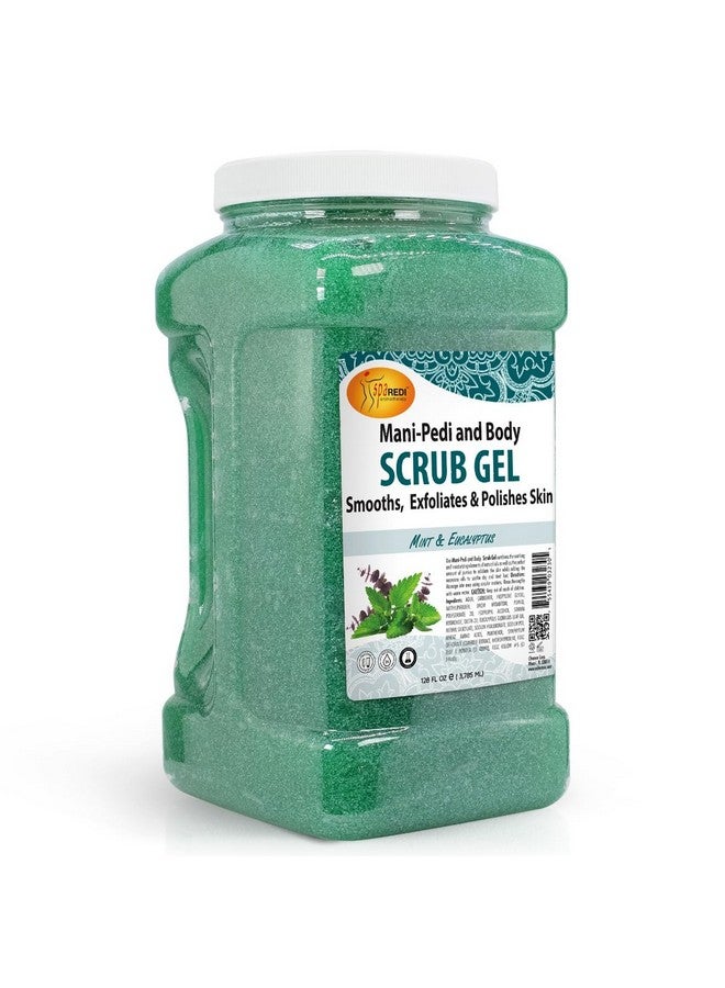 Exfoliating Scrub Pumice Gel Mint And Eucalyptus 128 Oz Manicure Pedicure And Body Exfoliator Infused With Hyaluronic Acid Amino Acids Panthenol And Comfrey Extract