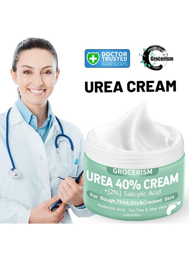 Urea Cream 40 Percent For Feet Plus 2% Salicylic Acid 8.82 Oz Foot Cream And Hand Cream Maximum Strength With Hyaluronic Acid Tea Treeand Aloe Vera For Deep Moisturizes Callus Remover And Soften