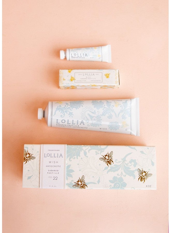 Wish No. 22 Handcreme Bundle 33 Oz. & 4 Oz. Sugared Pastille Scented Hand Cream For Women Moisturizing Hand Lotion For Dry Hands Shea Butter & Cocoa Butter Quick Absorbing Lotion