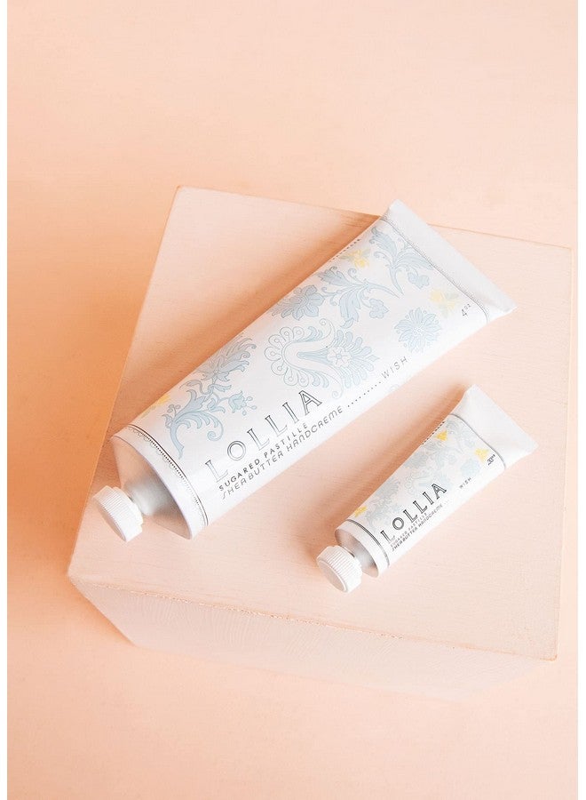 Wish No. 22 Handcreme Bundle 33 Oz. & 4 Oz. Sugared Pastille Scented Hand Cream For Women Moisturizing Hand Lotion For Dry Hands Shea Butter & Cocoa Butter Quick Absorbing Lotion