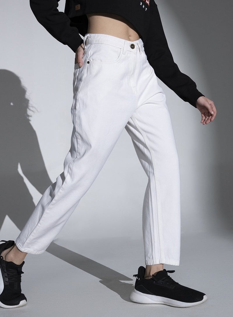 Mom Fit High-Rise Clean Look Jeans for Women