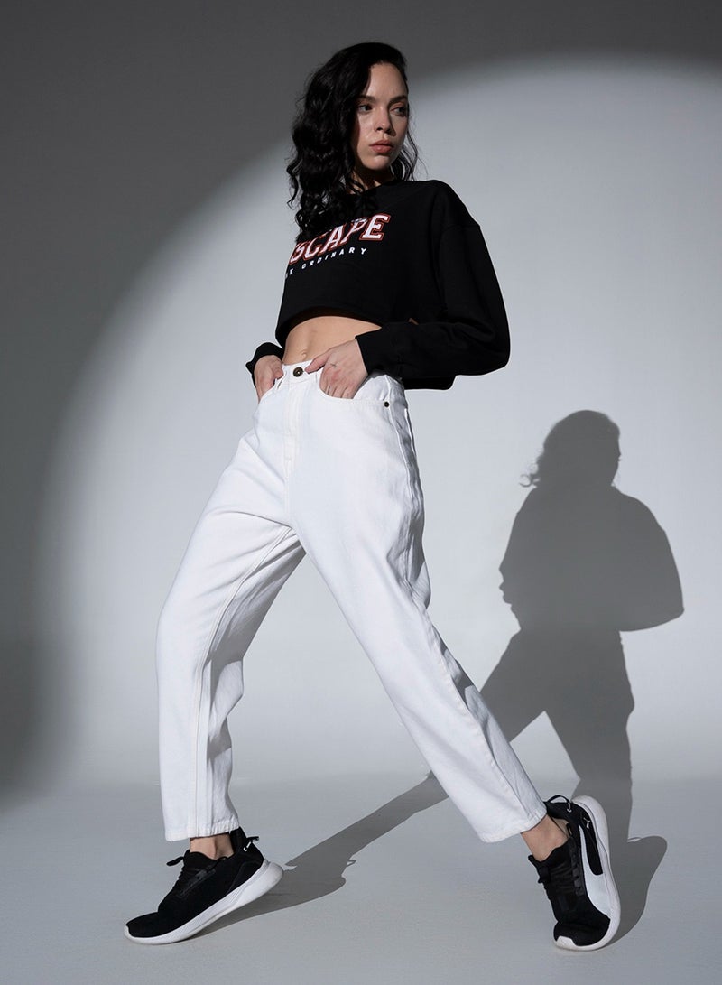 Mom Fit High-Rise Clean Look Jeans for Women