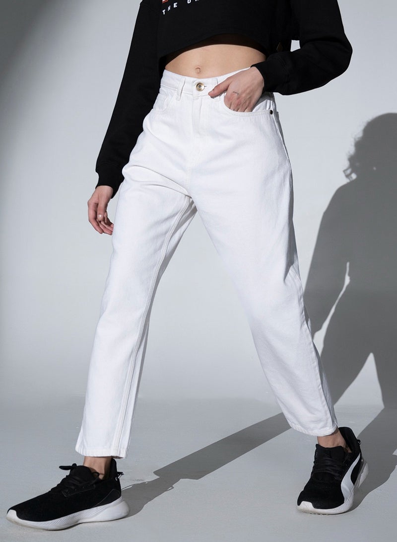 Mom Fit High-Rise Clean Look Jeans for Women