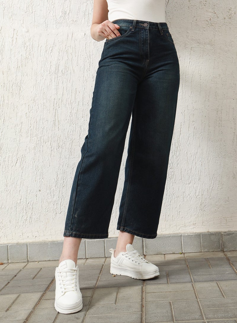 Women Relaxed Fit Pure Cotton High-Rise Light Fade Jeans