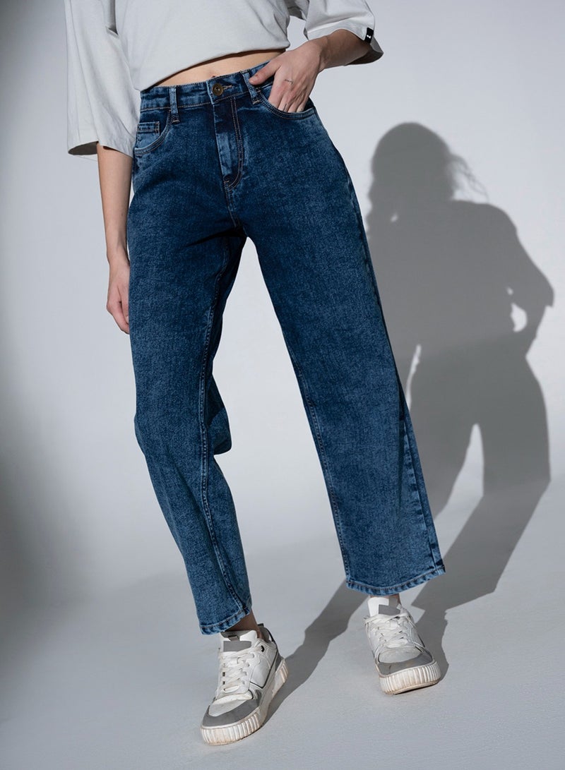 Women Clean Look High-Rise Cotton Jeans