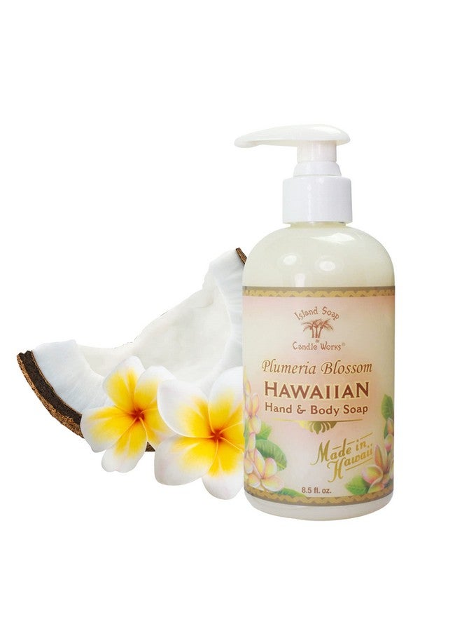 Botanical Liquid Hand Soap Vegan Hand Soap For Men And Women Luxury Skincare For Bathroom Hawaiian Gifts For Sensitive Skin Plumeria 8.5 Ounce Bottle