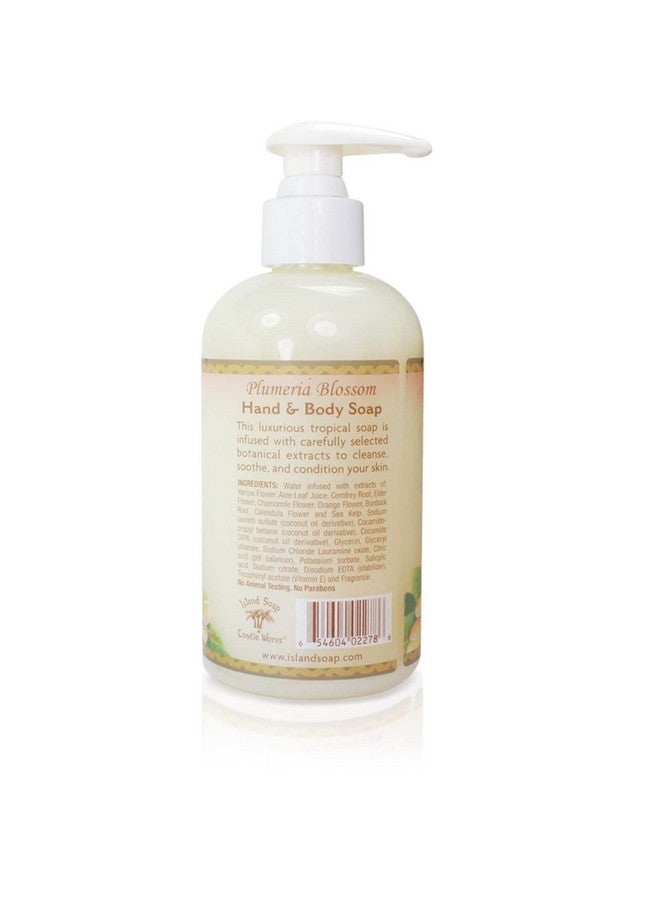 Botanical Liquid Hand Soap Vegan Hand Soap For Men And Women Luxury Skincare For Bathroom Hawaiian Gifts For Sensitive Skin Plumeria 8.5 Ounce Bottle